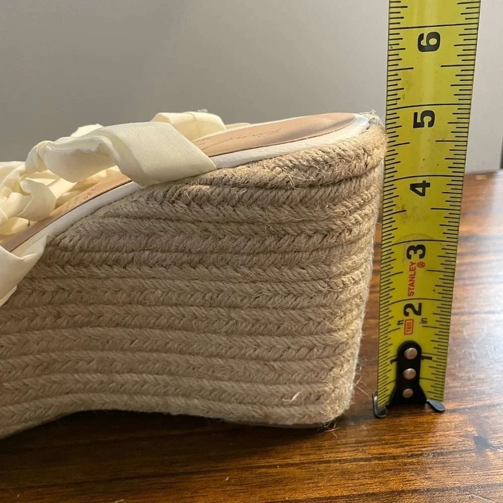 Raul Aparicio, euro 40 or US 9-9.5 women, ribbon ankle wrap platform wedges